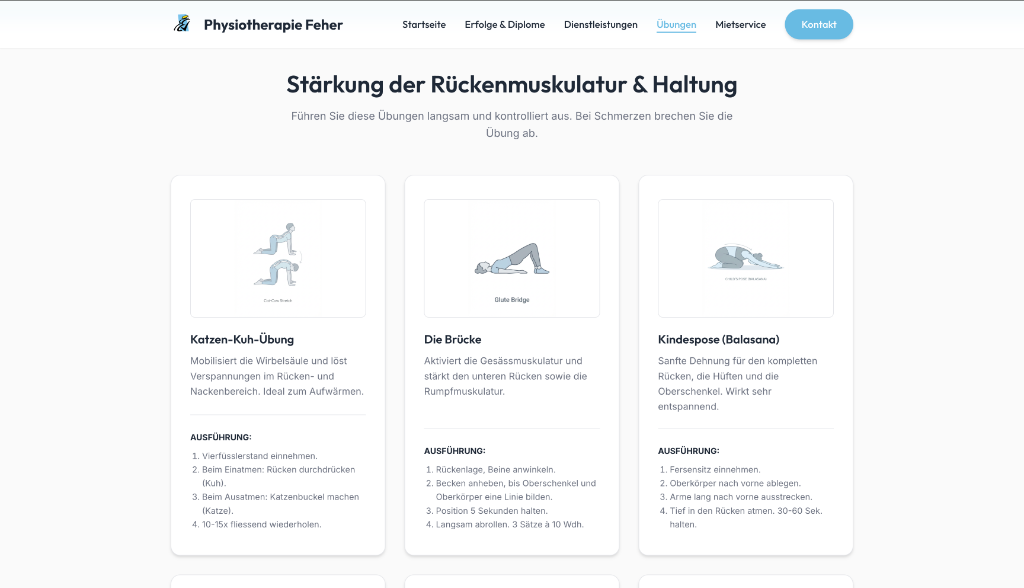 Physio Übungen