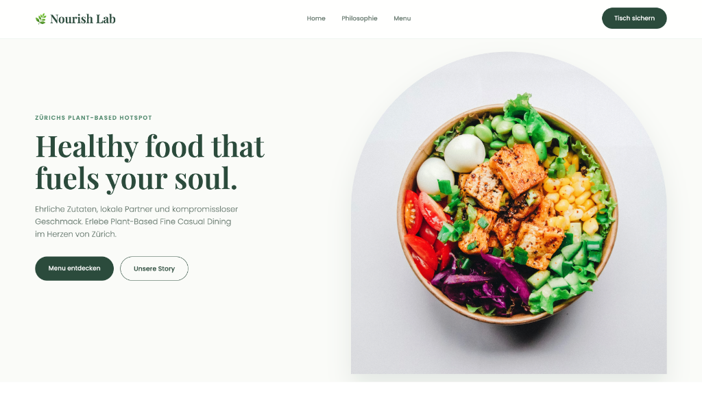 Nourish Lab Homepage